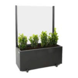 Mampara de hierro, Cristal templado de 19mm de espesor color Negro | Mamparas de terraza | Exterior | Complemento de mobiliario para Hostelería | Mobiliario para Hostelería Moinde