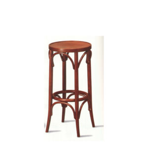 Taburete alto de madera maciza con asiento de madera chapado liso color Nogal Claro | Taburetes de madera | Moinde | comprar taburetes altos | sillas de rattan | sillones de madera