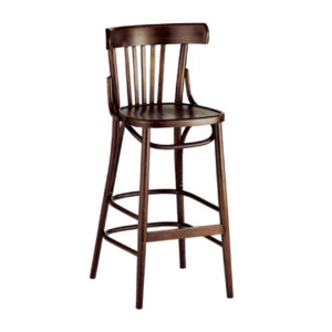Taburete alto de madera maciza con asiento de madera chapado color Nogal Claro | Moinde | comprar taburetes altos | sillas de rattan | sillones de madera
