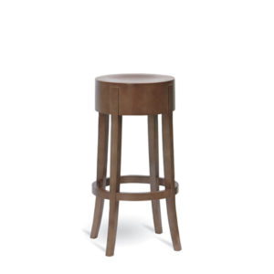 Taburete alto de madera maciza con asiento de madera chapado color Nogal Oscuro | Moinde | comprar taburetes altos | sillas de rattan | sillones de madera