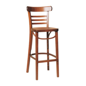 Taburete alto de madera maciza con asiento de madera chapado color Nogal Claro | Moinde | comprar taburetes altos | sillas de rattan | sillones de madera