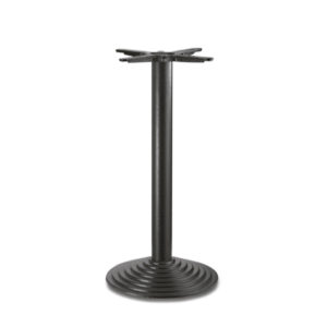 pie central redondo de hierro color negro mate | diseño de restaurantes | mesas para cafeterías | pie central mesa | sillas para bares y restaurantes