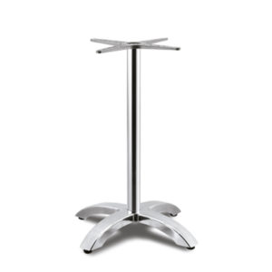 Pie central de aluminio color aluminio brillo | diseño de restaurantes | mesas para cafeterías | pie central mesa | sillas para bares y restaurantes