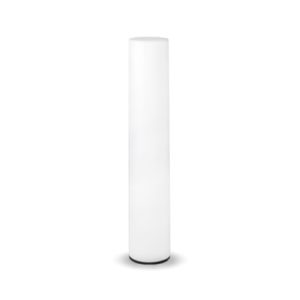 Lámpara de pie cilíndrica de polipropileno blanca | mobiliario para exterior | lámparas decorativas para restaurantes | complementos de mobiliario para hostelería | Moinde