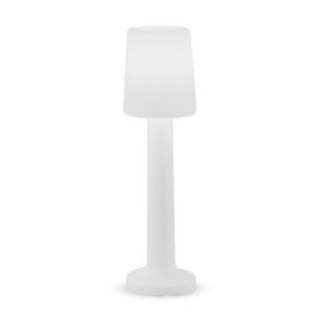 Lámpara de pie de polipropileno con batería y tubo Led RGB integrado color Blanco | mobiliario para exterior | lámparas decorativas para restaurantes | complementos de mobiliario para hostelería | Moinde