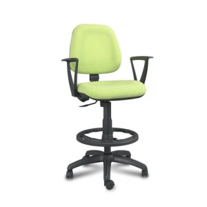 Taburete alto de polipropileno, asiento y respaldo tapizado en micro con brazo regulable | Mobiliario para interior | complementos de mobiliario para hostelería | Moinde