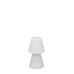 Lámpara blanca de mesa de poliuretano con batería | mobiliario de exterior | Moinde | mobiliario hostelería Madrid | mobiliario hostelería | Sillas hostelería