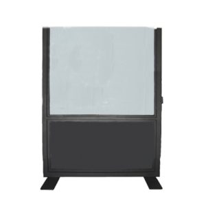 Mampara de hierro, color Negro. Parte superior en policarbonato de 6mm incoloro | Mamparas de terraza | Exterior | Complemento de mobiliario para Hostelería | Mobiliario para Hostelería Moinde