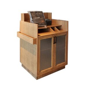 Mueble auxiliar de madera dos puertas practicables con marco de madera y malla deployed, tres huecos en parte superior, cuatro ruedas, 2 tiradores y en el lateral derecho 2 cajones | mobiliario de interior | Moinde | mobiliario hostelería Madrid | mobiliario hostelería | Sillas hostelería