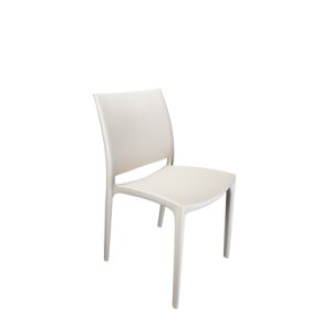 Silla monobloque de exterior de polipropileno en color Beige| muebles para bares y restaurantes | sillones de metal | mobiliario hostelería