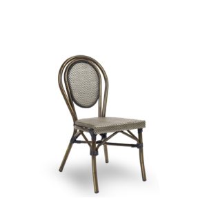 Silla de aluminio con asiento y respaldo de textiline color Dorado | mobiliario para restaurante | mobiliario para bares y restaurantes |sillones restaurante | venta de muebles para restaurantes