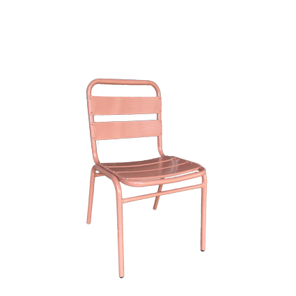 Silla de aluminio para exterior con asiento y respaldo lamas aluminio color Rojo Beige | mobiliario para restaurante | mobiliario para bares y restaurantes |sillones restaurante | venta de muebles para restaurantes