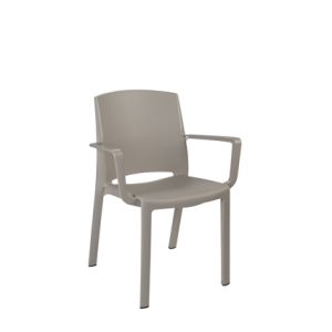 Sillón de polipropileno, color Lino | sillón exterior para hostelería | Muebles para hostelería | Sillones monoblock | Sillón de polipropileno para hostelería
