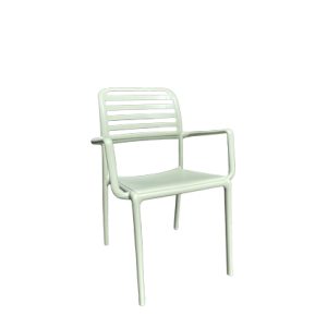 Sillas y sillones de exterior para hostelería | Sillas y sillones monobloque para exterior | Sillon de polipropileno, color verde | Sillones monoblock | Muebles para hostelería en Madrid Moinde
