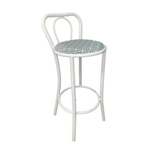 Taburete alto de hierro, Asiento tapizado en textil color A elegir | Taburetes de metal para interior | Taburete alto de hierro | Taburetes tapizados | Mobiliario para restaurantes
