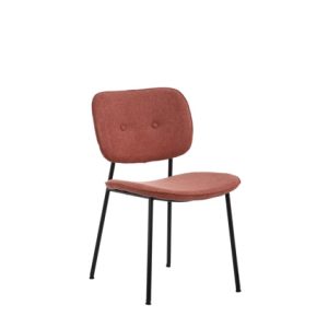 Sillas hostelería | Silla de hierro con asiento y respaldo tapizado color Rosa | Silla de hierro | Sillas hostelería | Sillas y sillones tapizadas para interior | Mobiliario para hostelería