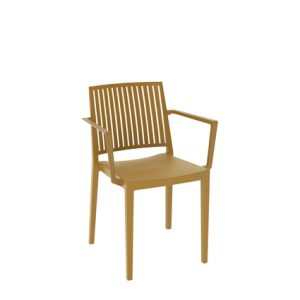 Sillas hostelería | Silla de polipropileno color Camel | Sillas monoblock | Sillas hostelería | Sillones monoblock | Sillas y sillones de monobloque para exterior| Mobiliario para hostelería