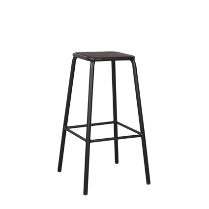Taburetes de hostelería para interiores | Taburete de hierro | Taburete alto de hierro, Asiento de madera laminada color Envejecido | Taburetes de metal para interior | Taburetes hostelería | Muebles de hostelería