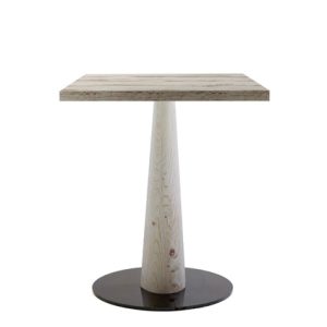 Mesas hostelería | Pie central de hierro // Ref: 416-SLICONO45W32 | Pie central de hierro (45x73cm) | Pie central color negro con columna madera blanqueada | Mesas para restaurante | Mobiliario para hostelería