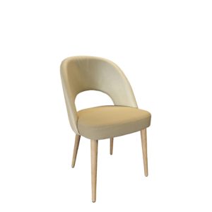 Sillas hostelería | Silla de madera maciza, Asiento y respaldo tapizado en polipiel color Beige | Sillas para cafetería | Mobiliario hostelería | Moinde