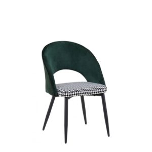 Sillas hostelería | Silla de hierro | Silla de hierro con asiento y respaldo tapizado en textil color Verde | Mobiliario hostelería | Moinde