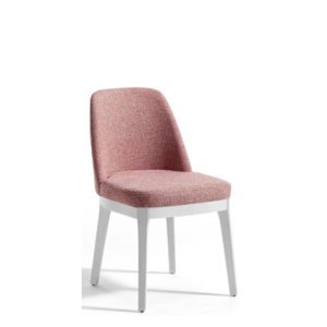 Sillas hostelería | Silla de madera maciza | Asiento y respaldo tapizado en textil color Salmón | Sillas de madera | Sillas restaurantes| Sillas y sillones de madera para interior | Mobiliario para hostelería