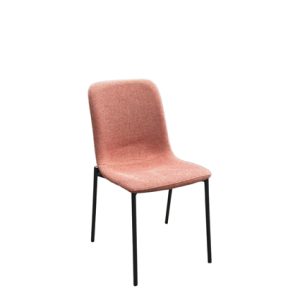 Sillas hostelería | Silla de hierro con carcasa tapizada en textil color Coral | Sillas de hierro | Sillas restaurantes | Sillas y sillones tapizados para interior | Mobiliario para hostelería