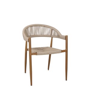 Sillones hostelería | Sillón de hierro, Asiento y respaldo en cuerda trenzada de polyester color Natural | Mobiliario hostelería | Moinde