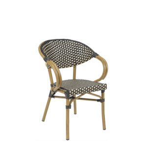 Sillones hostelería | Sillón con estructura de aluminio | Sillón con acabado con imitación bambú | Mobiliario para hostelería | Mobiliario para cafetería.