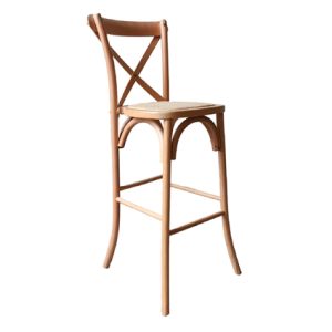 Taburete alto de madera, asiento de médula color Natural | mobiliario hostelería | taburete de madera para interior | Moinde | Muebles para restaurante