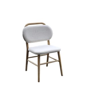 Silla de madera con asiento y respaldo tapizado en textil. color a determinar | sillones tapizados para interior | sillas restaurantes | sillas de madera