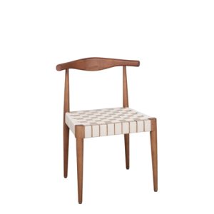 Silla de madera con asiento de cuerda trenzada color Beige | sillones tapizados para interior | sillas restaurantes | sillas de madera