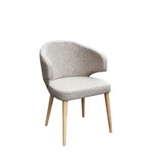 Sillón de madera con asiento y respaldo tapizado en textil color a determinar | sillones tapizados para interior | sillas restaurantes | sillas de madera