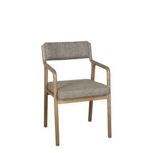 Sillón de madera con asiento y respaldo tapizado en textil color Pistacho | sillones tapizados para interior | sillas restaurantes | sillas de madera