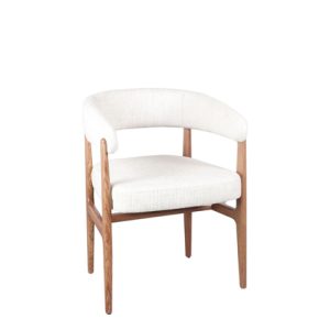Sillón de madera con asiento y respaldo tapizado en textil color Arena | sillas hostelería | sillas para hostelería | sillas tapizadas para interior