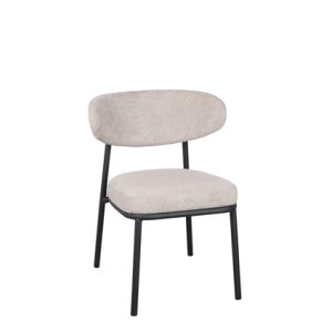 Silla de hierro, Asiento y respaldo tapizado en textil color Arena | sillas de metal para exterior | Silla de hierro | Sillas para hostelería | mobiliario de hostelería
