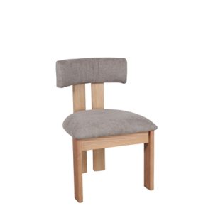 Silla de madera con asiento y respaldo tapizado en textil color Gris | sillas hostelería | sillas para hostelería | sillas tapizadas para interior