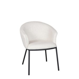 Sillón de hierro, Asiento y respaldo tapizado en textil color Arena | Sillón para hostelería | Sillón de hierro | Sillón para interior | Moinde