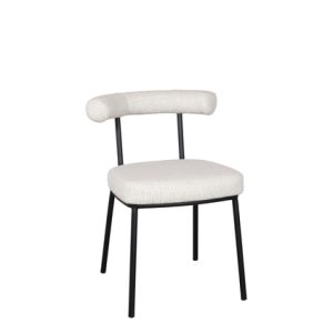 Silla de hierro, Asiento y respaldo tapizado en textil color Arena Natural | sillas de metal para exterior | Silla de hierro | Sillas para hostelería | mobiliario de hostelería