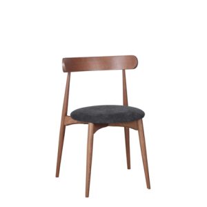 Silla de madera con asiento tapizado en textil color Negro | sillas hosteleria | sillas para hosteleria | sillas tapizadas para interior