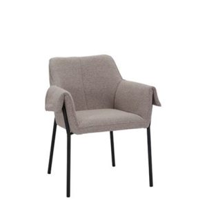 Sillón de hierro, Carcasa tapizada en textil color Gris | sillas de hierro | sillones restaurante | sillones hostelería | sillas apilables