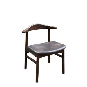 Silla de Madera con asiento tapizado en polipiel color Marrón oscuro | sillas hostelería | sillas para hostelería | sillas tapizadas para interior