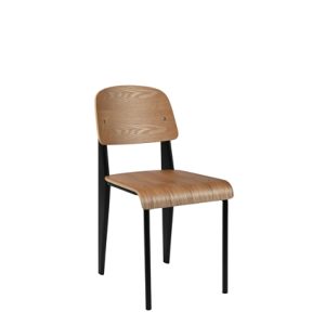 Silla de hierro, Asiento y respaldo de madera color Natural | sillas de metal para exterior | Silla de aluminio | Sillas para hostelería | mobiliario de hostelería