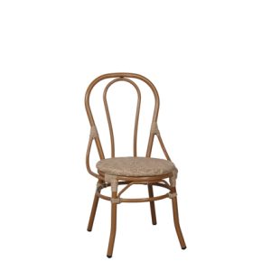 Silla de aluminio, Asiento de rejilla en médula sintética color Natural | sillas de metal para exterior | Silla de aluminio | Sillas para hostelería | mobiliario de hostelería