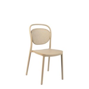Silla de polipropileno, color Beige. Monoblock y apilable | sillas de polipropileno | sillones restaurante | sillones hostelería | sillas apilables