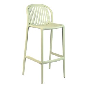 Taburete alto de polipropileno, color Verde. Monoblock y apilable | sillas para hosteleria | sillas aluminio | Taburete hostelería | sillas para exterior