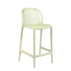 Taburete medio de polipropileno, color Verde. Monoblock y apilable | sillas para hosteleria | sillas aluminio | Taburete hostelería | sillas para exterior
