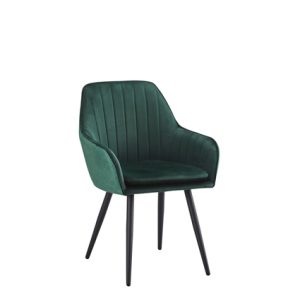 sillón de hierro, Asiento y respaldo tapizado en terciopelo con costuras verticales en respaldo interior. Trasera de respaldo tapizado en textil. color Verde | sillones de metal para exterior | Sillón de hierro | Sillones para hostelería | mobiliario de hostelería