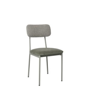 Silla de hierro, Asiento y respaldo tapizado en textil color Verde | sillas de metal para exterior | Silla de hierro | Sillas para hostelería | mobiliario de hostelería